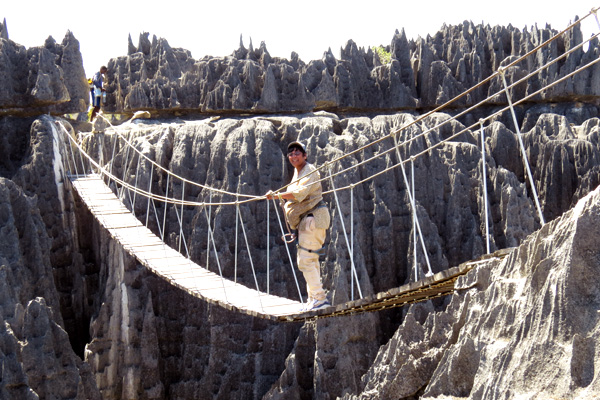 The bridge of the Tsingy of Bemaraha