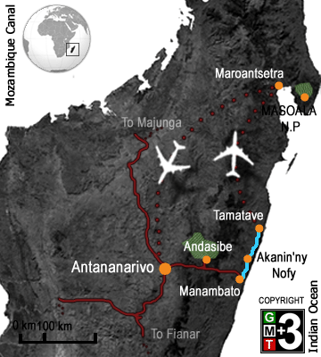 The East Coast to Masoala N.P map